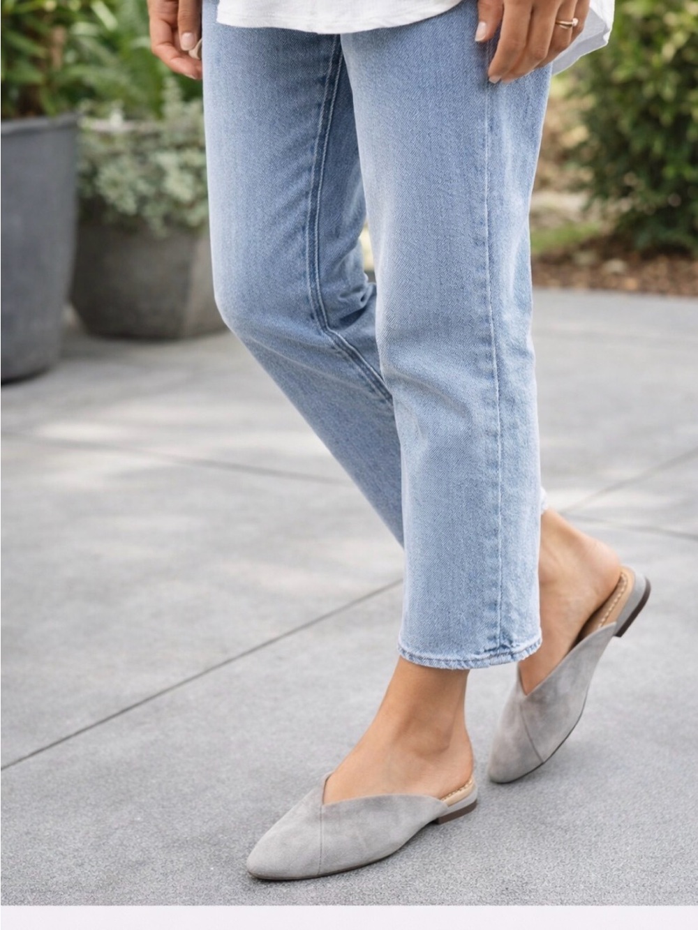 Birdies Lunar Leather Suede The Swan Mules. sz9